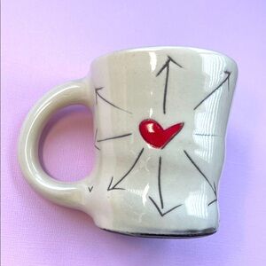 Sundance White Mug with Red Heart Design